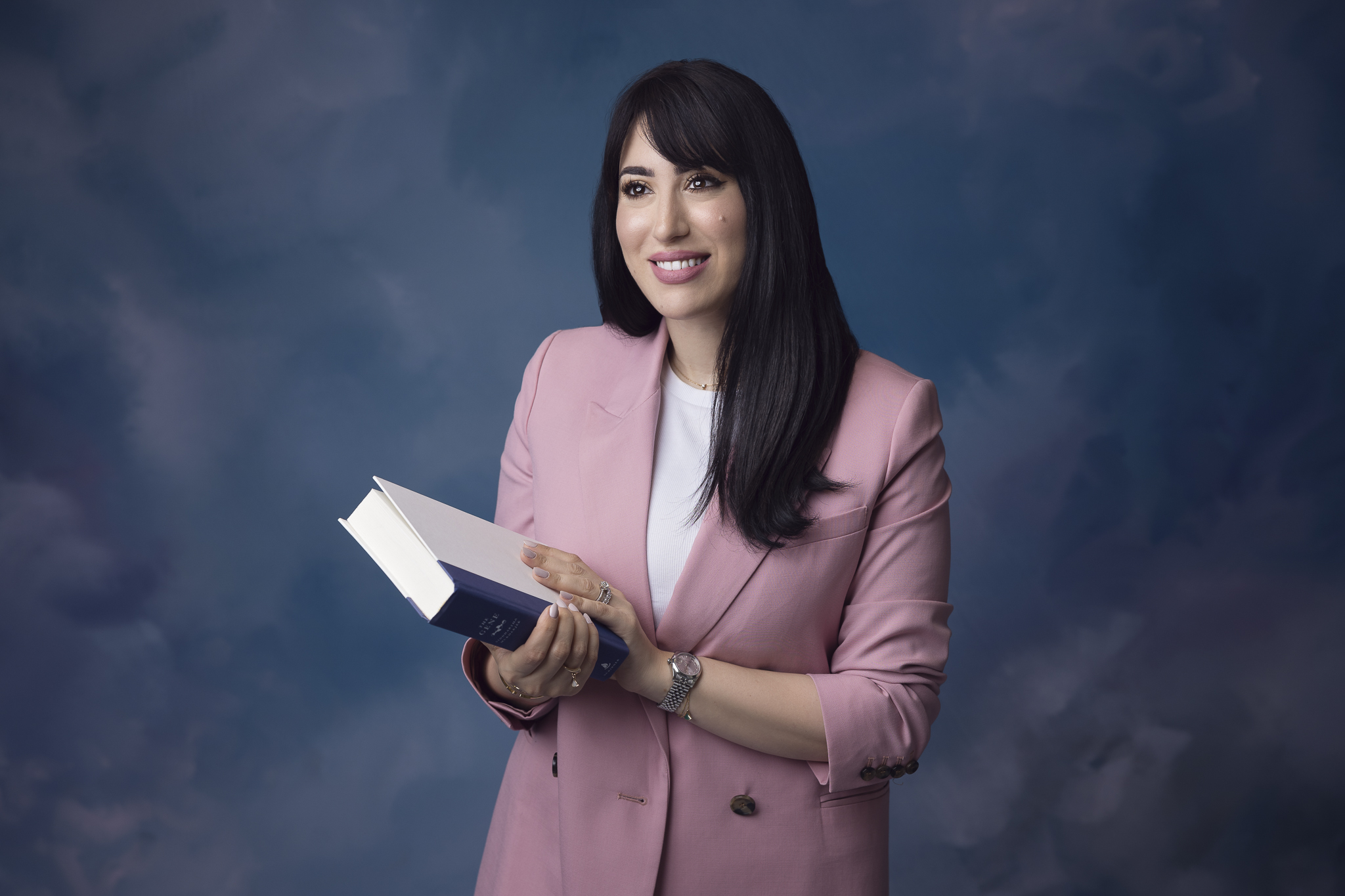 Writer during her professional photography session in the studio. Doha, Qatar